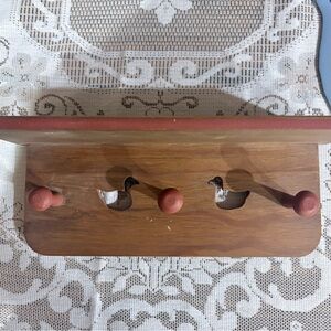 Rustic Brown and Red Wall Hook Decor